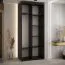 Kleiderschrank Tharo in Schwarz/Eiche, 235,2 x 100 x 45 cm, viel Stauraum, schwarze Metallgriffe, Schiebetüren, moderne Optik, Anti Staubbürsten