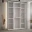 Kleiderschrank Tharo in Weiß/Schwarz, 235,2 x 160 x 45 cm, viel Stauraum, auch für Wohnzimmer geeignet, schwarzer Metallgriff, Anti Staubbürsten