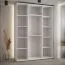 Schiebetürenschrank Tharo in Schwarz/Weiß, 235,2 x 180 x 45 cm, auch für Wohnzimmer geeignet, Anti Staubbürsten, schwarze Metallgriffe, viel Fächer