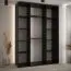 Schwarzer Schiebetürenschrank Tharo, modernes Design, schwarze Metallgriffe, Anti-Staubbürsten, platzsparend, viel Stauraum, 235,2 x 180 x 45 cm