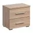 Nachtkommode Ormari 02, Farbe: Eiche Sonoma, zwei Schubladen, ABS-Kantenschutz, funktional und praktisch, Maße: 43 x 44,5 x 33,5 cm
