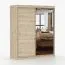 1,6 Meter breiter Kleiderschrank / Schiebetürenschrank mit Spiegel | Artisan | Galtee 10 | 195 x 160 x 61 cm | 2 Türen | 6 Fächer |  Einfarbig