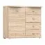 Kommode | 101 x 120 x 49,5 cm | Eiche | 1 Türe |  Einfarbig | dünne Griffe silberfarben | Holzoptik | viel Stauraum | Holzoptik mit Maserung