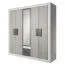 2,1 Meter hoher Kleiderschrank / Drehtürenschrank | Grau / Weiß | Jolais 02 Spiegel | 210 x 231 x 57 cm | 10 Fächer | 6 Schubladen | 4 Türen | 2-farbig