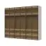 Sechstüriger Kleiderschrank mit Glastüren inkl. Innenbeleuchtung Neiafu 21, Farbe: Kaschmir, Maße: 224 x 272 x 56 cm, drei Kleiderstangen, Soft-Close-Funktion