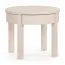 Couchtisch | Farbe: Beige | Rund | Maße: 54 x 54 x 45 cm | Kaffeetisch | modernes Design | Beine: Buchenholz | kleine Schublade zur Aufbewahrung