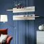 Elegante Wohnwand mit Kamin Hompland 117, Farbe: Weiß - Abmessungen: 170 x 260 x 40 cm (H x B x T), mit Push-to-open