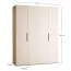 Falttür / Kleiderschrank | Farbe: Eiche | 2 Türen | inkl. LED-Beleuchtung mit Bewegungssenor | 175 x 60 x 225 cm | Soft-Close | 3 Kleiderstangen