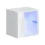 Elegante Wohnzimmerwand Volleberg 88, Farbe: Grau / Weiß - Abmessungen: 150 x 280 x 40 cm (H x B x T), mit blauer LED-Beleuchtung