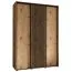 Eichenfarbener Kleiderschrank Tharo, viel Stauraum, auch für Wohnzimmer geeignet, Metallgriff in schwarz, Anti Staubbürsten, 235,2 x 180 x 45 cm