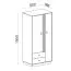 Moderner Schrank mit zwei Schubladen Niel 01, Farbe: Eiche / Anthrazit - Abmessungen: 195 x 90 x 60 cm (H x B x T)