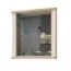 Spiegel Sili 05, Farbe: Eiche Braun / Creme Hochglanz - Abmessungen: 65 x 80 x 7 cm (H x B x T)