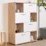 Kommode Kavieng 09, Farbe: Eiche / Weiß - Abmessungen: 130 x 90 x 40 cm (H x B x T)