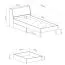 Kinderbett / Jugendbett Burdinne 14, Farbe: Weiß / Eiche / Grau - Liegefläche: 90 x 200 cm (B x L)