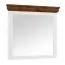 Spiegel Gimone 11 mit 80 x 95 x 5 cm, aus finnischer Kiefer, in der Farbe Weiß / Tabacco, für Vorzimmer, Schlafzimmer, elegant, klassisch