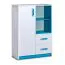 Kinderzimmer - Kommode Frank 06, Farbe: Weiß / Blau - 125 x 90 x 40 cm (H x B x T)