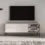 TV-Board | Kaschmir | 2 Schubladen | 3 Fächer | Push-to-open Funktion | inkl. LED-Beleuchtung | 1 Glastür mit Aluminiumrahmen | 160 x 40 x 59 cm | TV-Schrank