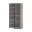 Kleiderschrank mit Glastüren | Bainton 07 | 200 x 101 x 51 cm | Farbe: Grau / Kaschmir | 6 Fächer | 2 Kleiderstangen | viel Stauraum | Zweifarbig