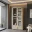 Vitrine Kainanto 10, Farbe: Eiche / Grau - Abmessungen: 205 x 96 x 41 cm (H x B x T)