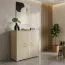 Kommode Kainanto 07, Farbe: Eiche / Grau - Abmessungen: 112 x 96 x 41 cm (H x B x T)