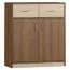 Kommode Pasuruan 08, Farbe: Nuss / Ahorn - Abmessungen: 95 x 85 x 37 cm (H x B x T)