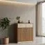 Kommode Pasuruan 08, Farbe: Nuss / Ahorn - Abmessungen: 95 x 85 x 37 cm (H x B x T)