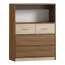 Kommode Pasuruan 14, Farbe: Nuss / Ahorn - Abmessungen: 110 x 85 x 37 cm (H x B x T)