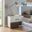 Nachtkommode Bulolo 15, Farbe: Weiß / Nuss - Abmessungen: 47 x 60 x 38 cm (H x B x T)