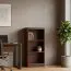 Regal Mojokerto 08, Farbe: Walnuss / Schwarz - Abmessungen: 121 x 55 x 39 cm (H x B x T)