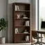 Regal Mojokerto 15, Farbe: Walnuss / Schwarz - Abmessungen: 194 x 80 x 39 cm (H x B x T)