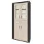 Vitrine Aitape 31, Farbe: Sonoma Eiche dunkel / Sonoma Eiche hell - Abmessungen: 188 x 90 x 40 cm (H x B x T)