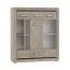 Vitrine Kundiawa 09, Farbe: Sonoma Eiche hell / Sonoma Eiche dunkel - Abmessungen: 140 x 120 x 40 cm (H x B x T)