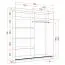 1,6 Meter breiter Kleiderschrank / Schiebetürenschrank | Weiß | Galtee 03 | 160 x 61 x 195 cm | 2 Türen | 6 Fächer | großes Volumen