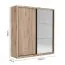 Kleiderschrank / Schiebeürenschrank | 1 Kleiderstange | 200 x 49 x 215 cm | Eiche Canella | 6 Fächer | 5 Einlegeböden | 2 Türen