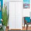 Kleiderschrank Kiefer Vollholz massiv weiß lackiert 007 - Abmessung 190 x 80 x 60 cm (H x B x T)