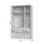 Kleiderschrank mit 3 Türen Papauta 03, Farbe: Kaschmir / Eiche dunkel - Abmessungen: 226 x 142 x 60 cm (H x B x T)