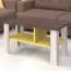 Couchtisch Kerema 06, Farbe: Nuss / Ulme / Gelb - Abmessungen: 100 x 60 x 52 cm (B x T x H)