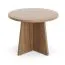 Kleiner Couchtisch | 58 x 58 x 40 cm | runder Tisch | Beistelltisch | Farbe Nuss | ABS-Kanten | Belladere 08