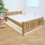 Jugendbett Buche massiv Vollholz natur 106, inkl. Lattenrost - Abmessung 180 x 200 cm