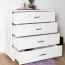 Weiße Kommode Kiefer Vollholz Columba 11, mit 4 großen Schubladen, 101 x 100 x 50 cm, sehr geräumig, langlebig