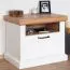 Nachtkommode Lotofaga 21, Farbe: Weiß / Walnuss - 52 x 62 x 43 cm (H x B x T)