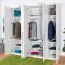 Drehtürenschrank / Kleiderschrank Siumu 24, Farbe: Weiß / Weiß Hochglanz - 224 x 227 x 56 cm (H x B x T)