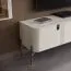 Wohnzimmer - Set B Aufaga | 4-teilig | Farbe: Kaschmir | dekorative Relief-Streifen | Soft Close System | Metallbeine