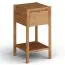 Beistellkommode | Nachtkommode | Massivholz | 1 Schublade | Soft Close System | kleiner Beistelltisch | Eichenholz geölt | 1 Ablagefach | Farbe: Eiche | 33 x 33 x 60 cm | Seille 13 | gefräster Griff