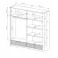 Kleiderschrank mit 2 Spiegeltüren Sloughia 16, ABS-Kantenschutz, Farbe: Beige, Maße: 208 x 213 x 55 cm, 2 Schubladen, 1 Kleiderstange, modernes Lamellen-Design