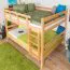 Etagenbett 140 x 190 cm für Erwachsene "Easy Premium Line" K24/n, Kopf- und Fußteil gerade, Buche Massivholz Natur lackiert, teilbar