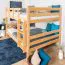 Etagenbett / Stockbett 140 x 190 cm "Easy Premium Line" K24/n, Kopf- und Fußteil gerade, Buche Massivholz Natur lackiert, teilbar