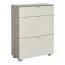 Schuhschrank Sabadell 07, Farbe: Eiche / Beige Hochglanz - 108 x 80 x 38 cm (H x B x T)