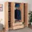 Drehtürenschrank / Kleiderschrank Sidonia 06, Farbe: Eiche Braun - 200 x 164 x 53 cm (H x B x T)