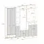 Garderobe Ringerike 08, Farbe: Anthrazit / Eiche Artisan - Abmessungen: 203 x 210 x 32 cm (H x B x T), mit 10 Fächern und einen Sitzkissen
